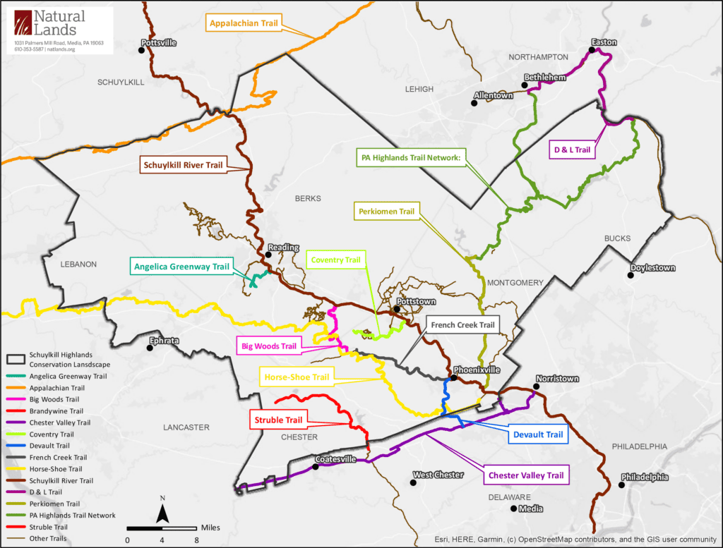 Schuylkill Highlands Regional Trails Map 2023